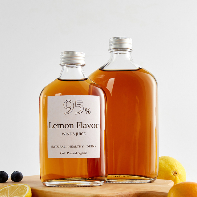 Clear Glass Flat Flask Spirits Bottles